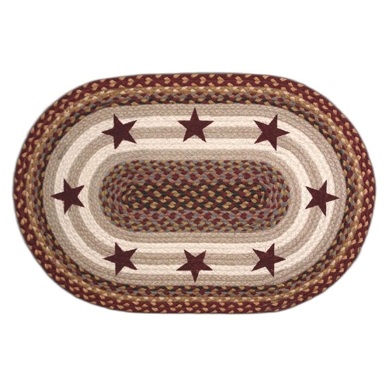 Earth Rugs Op-357 Burgundy Stars Oval Patch 5 Feet X 8 Feet image number 0