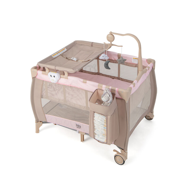 Portable Baby Playard with Changing Table Bassinet and Music Box