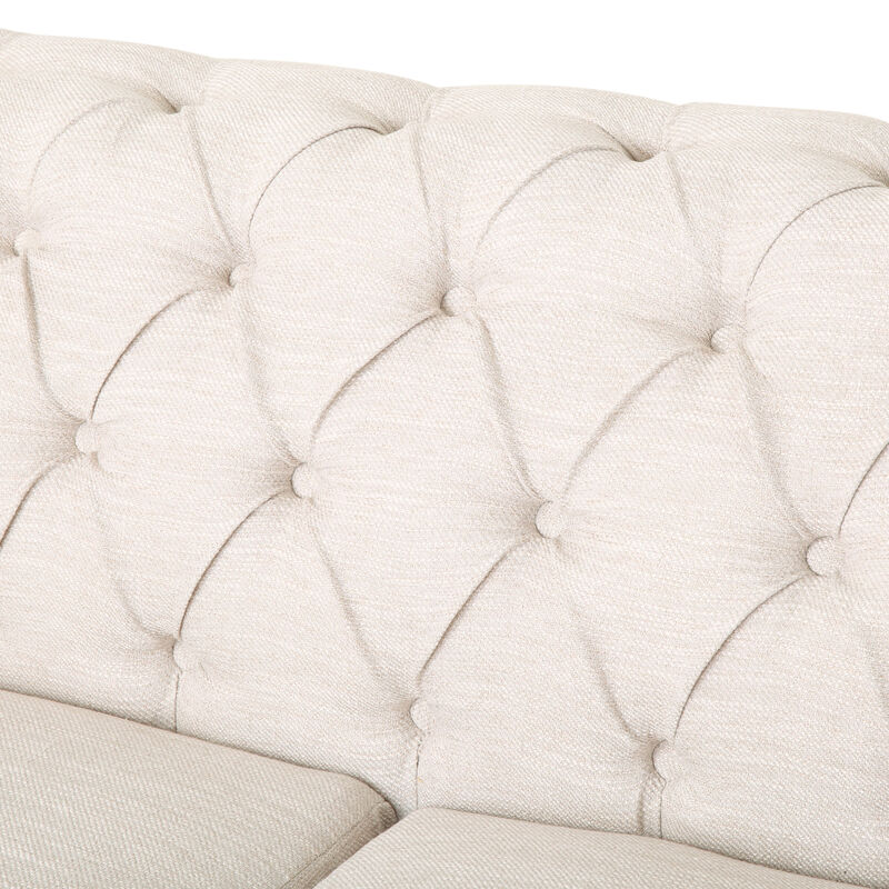 Merax Mirod Comfy 3-Seat Sofa with Wooden Legs, Retro Style for Living Room and Study Sofa image number 8