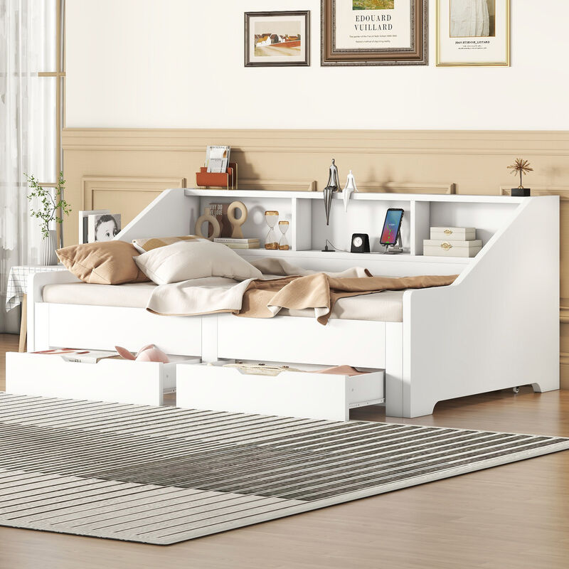 Merax Daybed Bed Frame with Storage image number 2