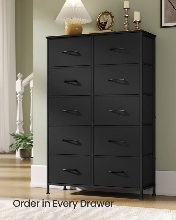 10 Drawer Storage Dresser Steel Frame Organizer for Bedroom