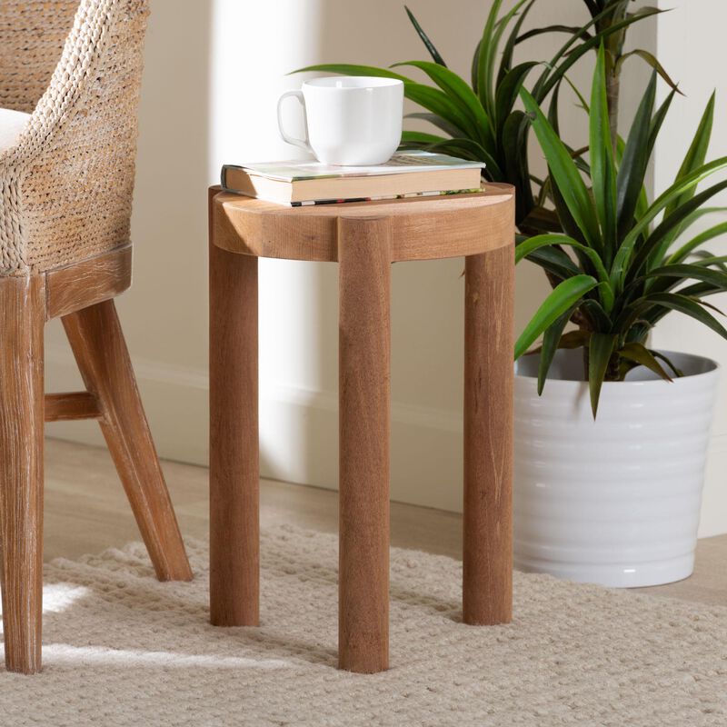 bali & pari Shadi Acacia Wood Multipurpose Accent Stool - Sculptural End Table with Tripod Base for Living Room, Bedroom or Dining Room image number 6