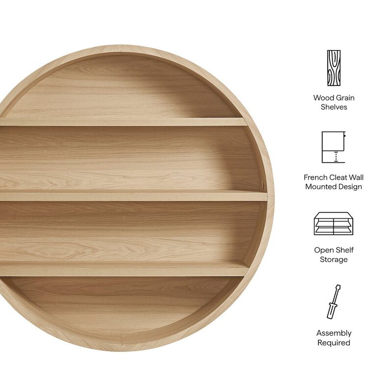 Romy 47" Round Wall Book Shelf image number 1