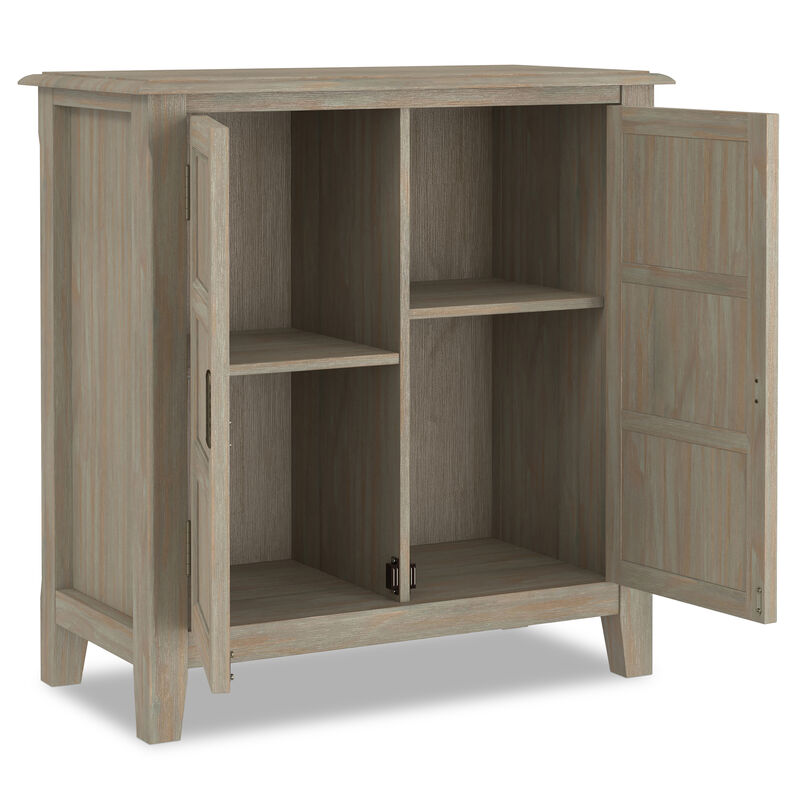 Burlington SOLID WOOD 30 inch Wide Transitional Low Storage Cabinet in Distressed Grey