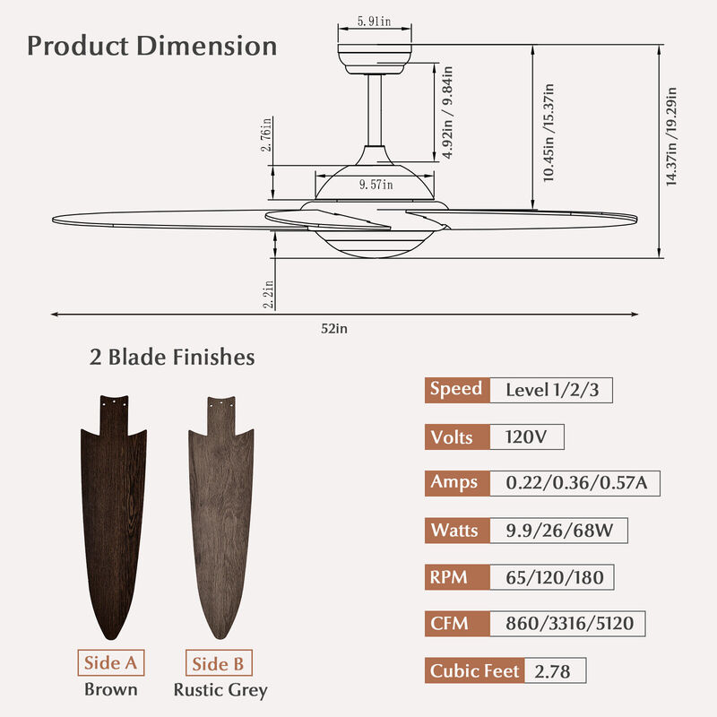 Ceiling Fan with Lights and 3 Color Modes for Adjustable Lighting image number 6