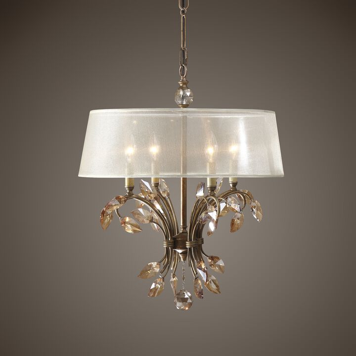 Uttermost Alenya 4 Light Gold Metal Chandelier