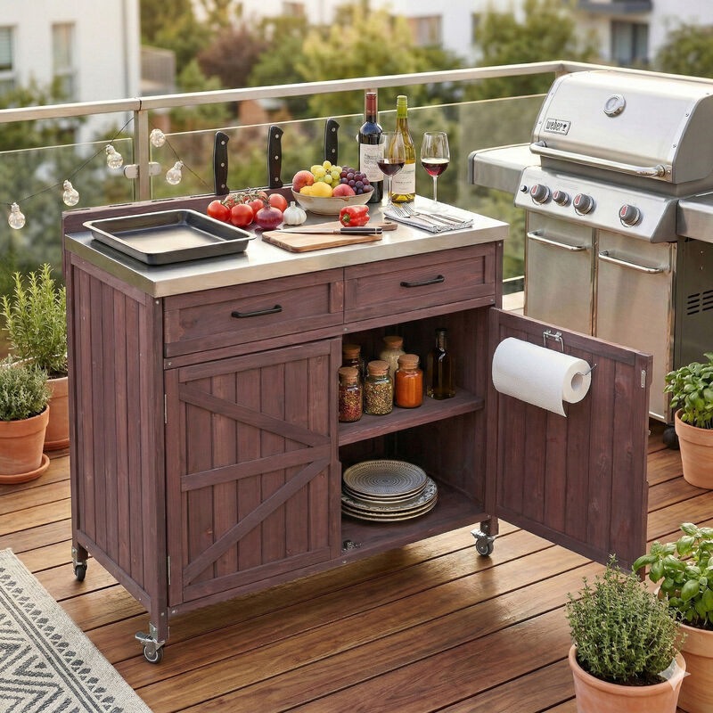TATEUS Outdoor Bar Cart image number 1