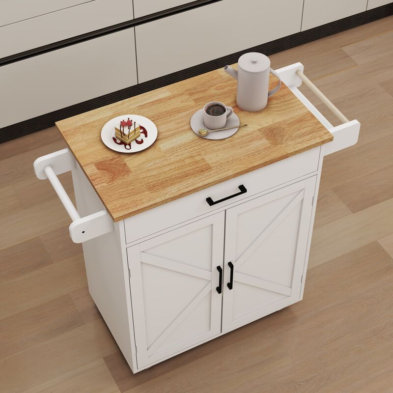 ELEMENT ACE Versatile Kitchen Island Cart with Adjustable Shelves and Towel Rack image number 5