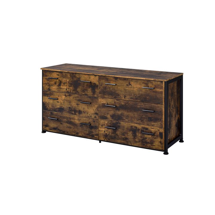 ACME Juvanth Dresser, Rustic Oak & Black Finish
