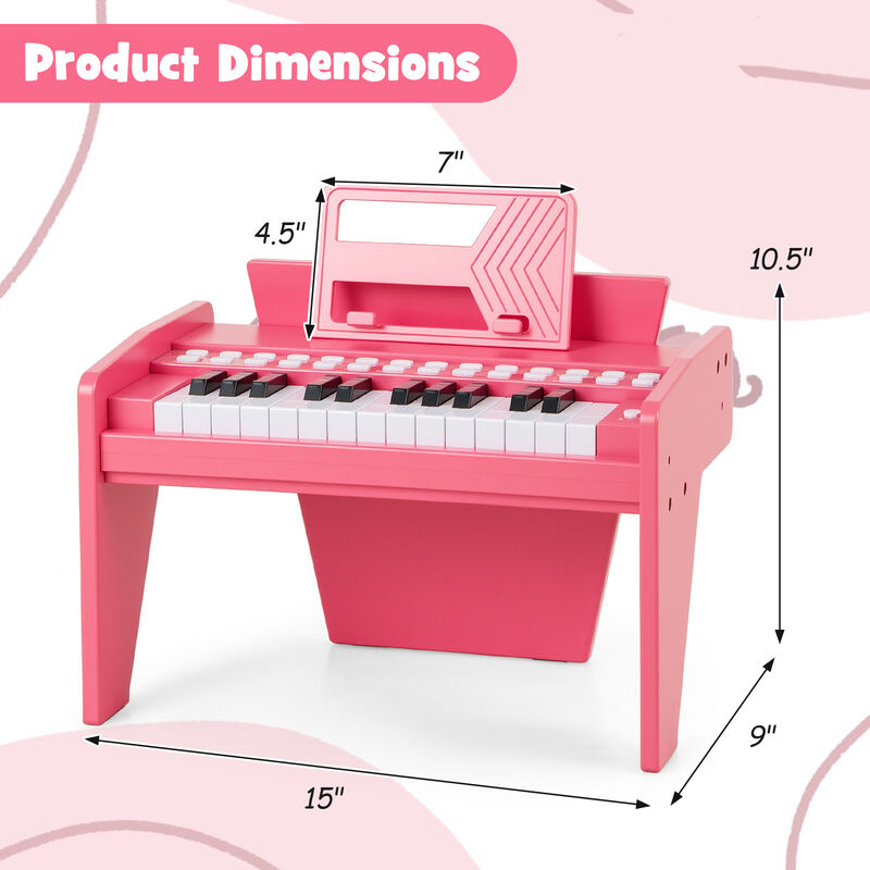 Adjustable Speed and Volume 25-Key Kids Piano Keyboard image number 2