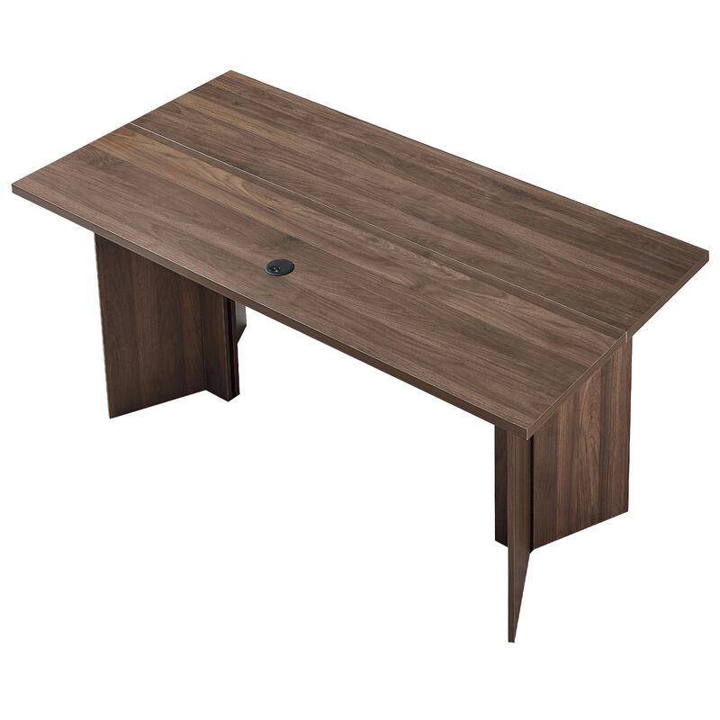 Large 63 Inch Executive Desk with Cable Hole Wooden Office Table image number 3