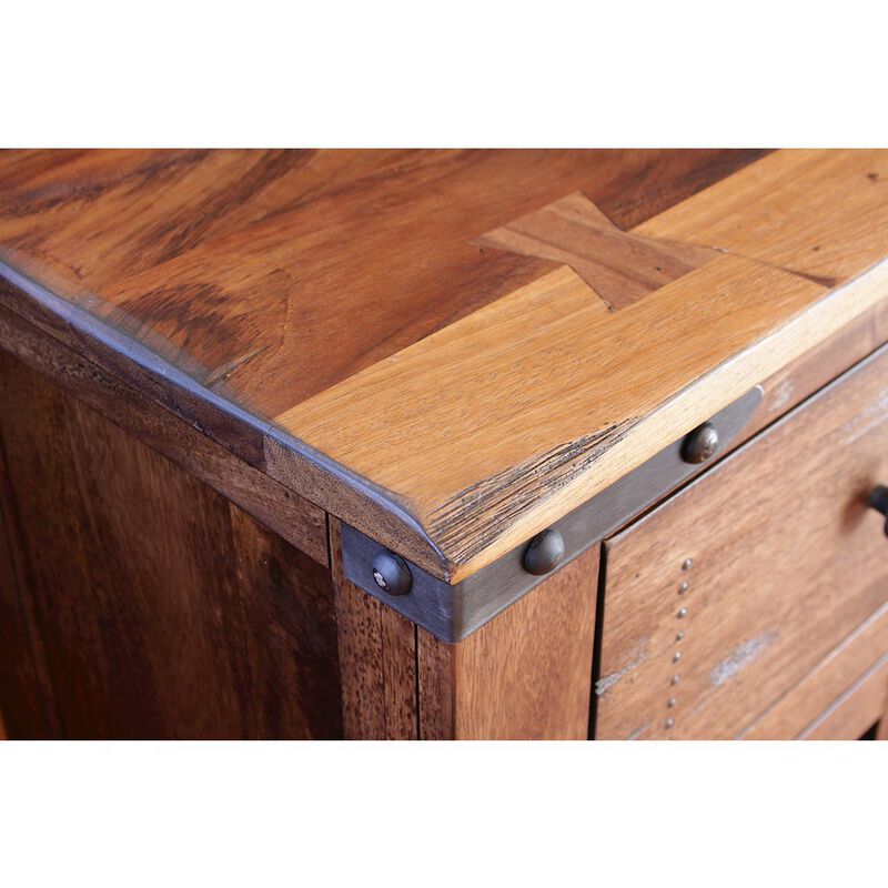 Casa Rocio Parota 6 Drawer Cocktail Table, Cinnamon Brown