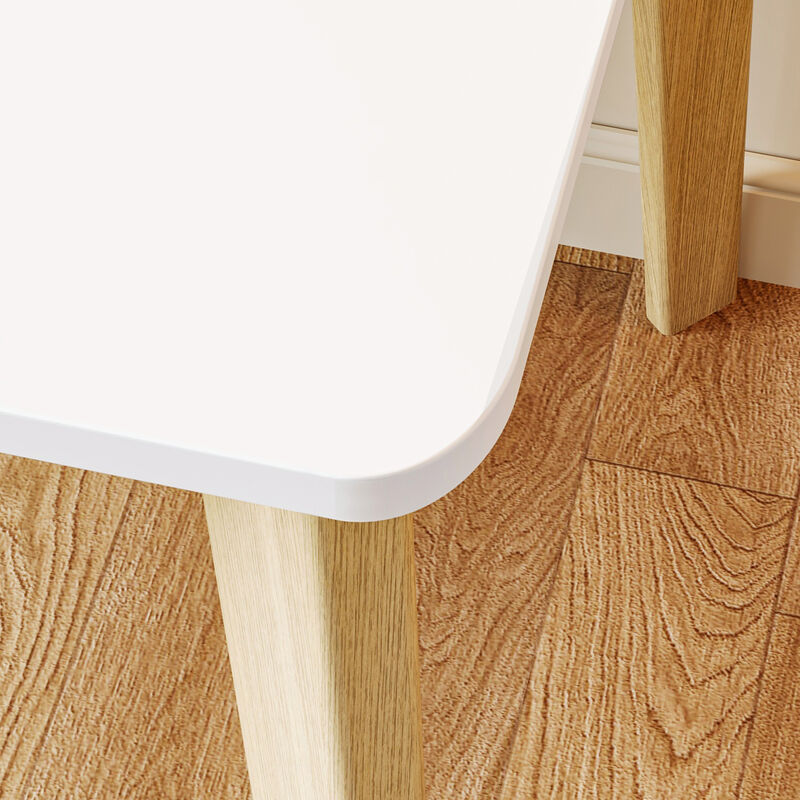 1-Piece White Wooden Makeup Vanity, Vanity Table, Dressing Desk with 2 Drawers, 39.4 in. W x 21.7 in. D x 29.5 in. H