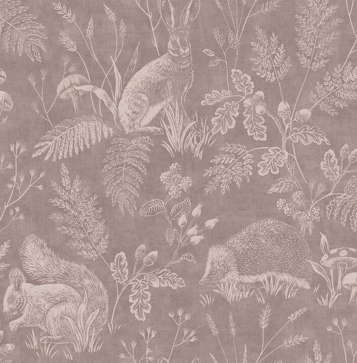 Woodland Mahogany Toile Wallpaper