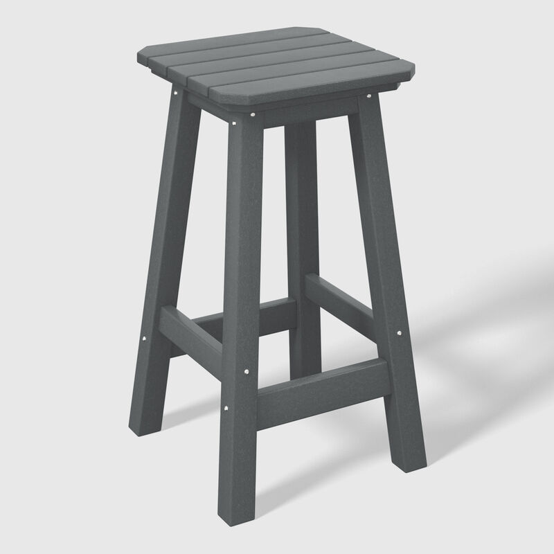 WestinTrends 24" HDPE Outdoor Patio Counter High Backless Square Bar Stool