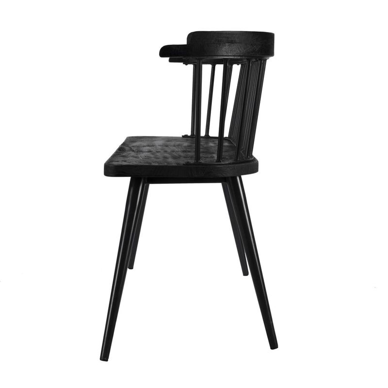 Butler Specialty Tempe Mango Wood Spindle Back 51.25"W Bench, Black image number 4