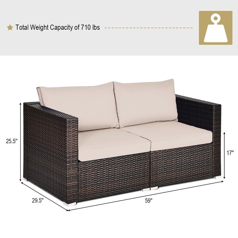 Patio Rattan Outdoor Loveseat For Outdoor Seating image number 3
