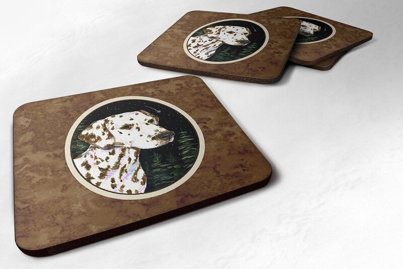 Caroline's Treasures SS8518FC Starry Night Dalmatian Foam Coasters Set of 4 (Set of 4), 3.5 H x 3.5 W, Multicolor image number 0