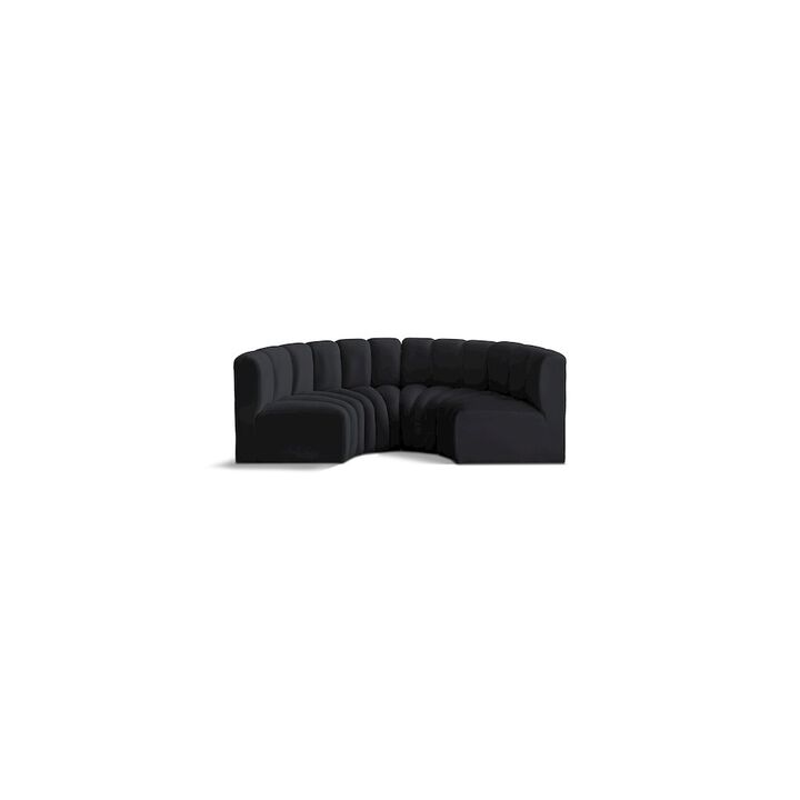 Meridian Furniture Arc Black Velvet Modular Sofa