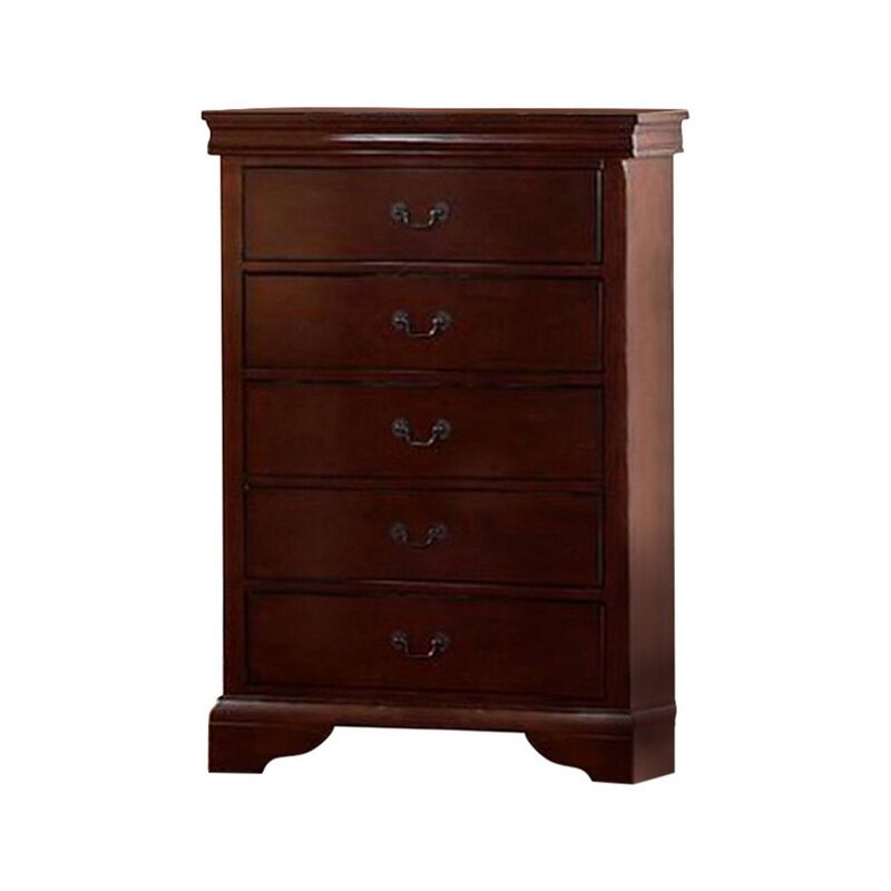 Decorously Functional Pine Wood, Plywood & Birch Veneer Chest, Cherry