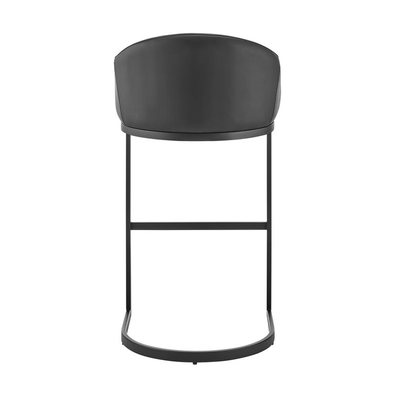 Atherik Bar Stool in Metal/Faux Leather