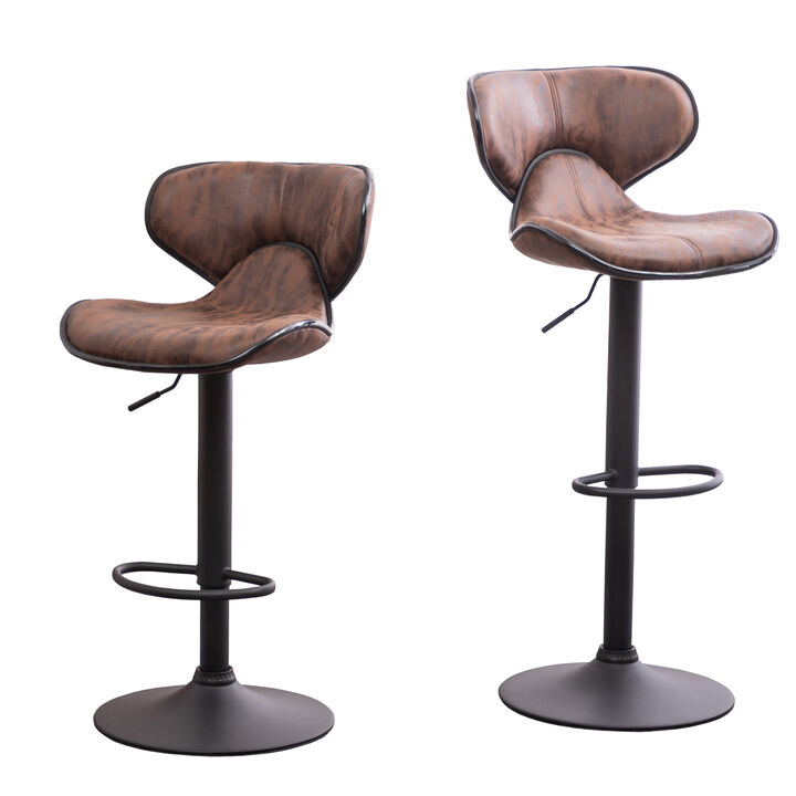 Merax Masaccio Airlift Adjustable Swivel Barstools (Set of 2)