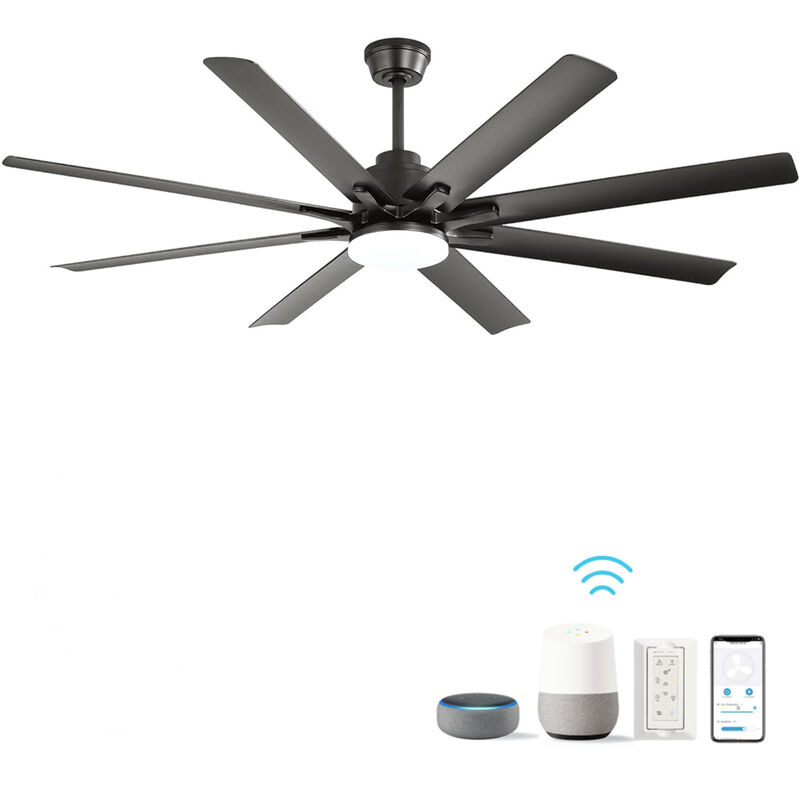 ELEMENT ACE Modern Large Ceiling Fan With Dimmable LED Light Smart Remote Control Reversible DC Motor Ideal For Home Office image number 0