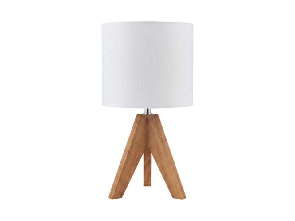 Mid Century Wood Linen 1 Pack Table Lamp For Living Room Bedroom Bedside
