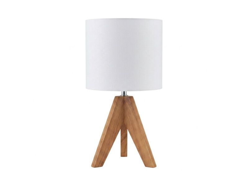 Mid Century Wood Linen 1 Pack Table Lamp For Living Room Bedroom Bedside image number 0