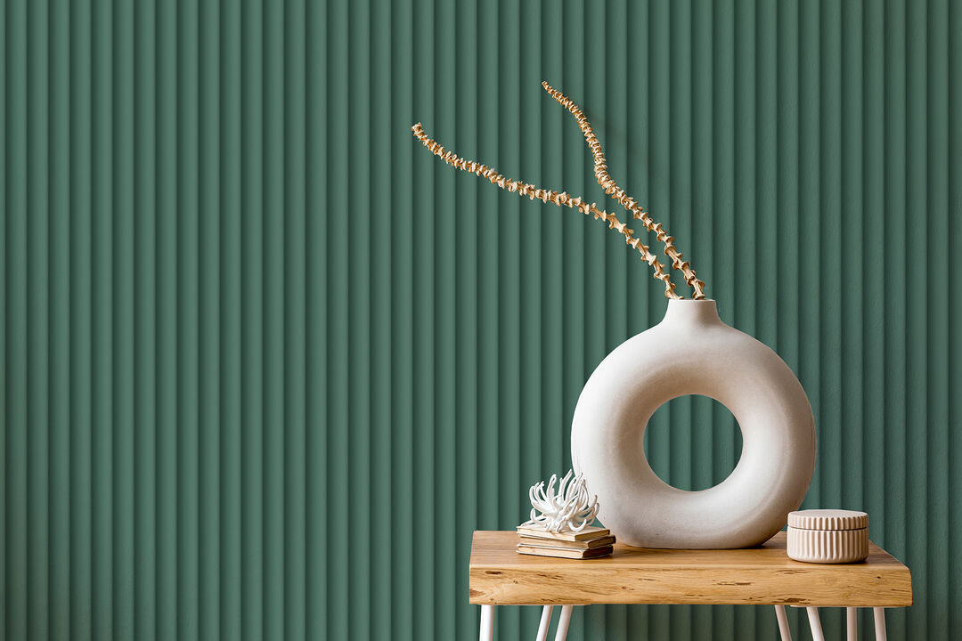 Raiden Sea Green Ribbed Panel Wallpaper (Set of 2)
