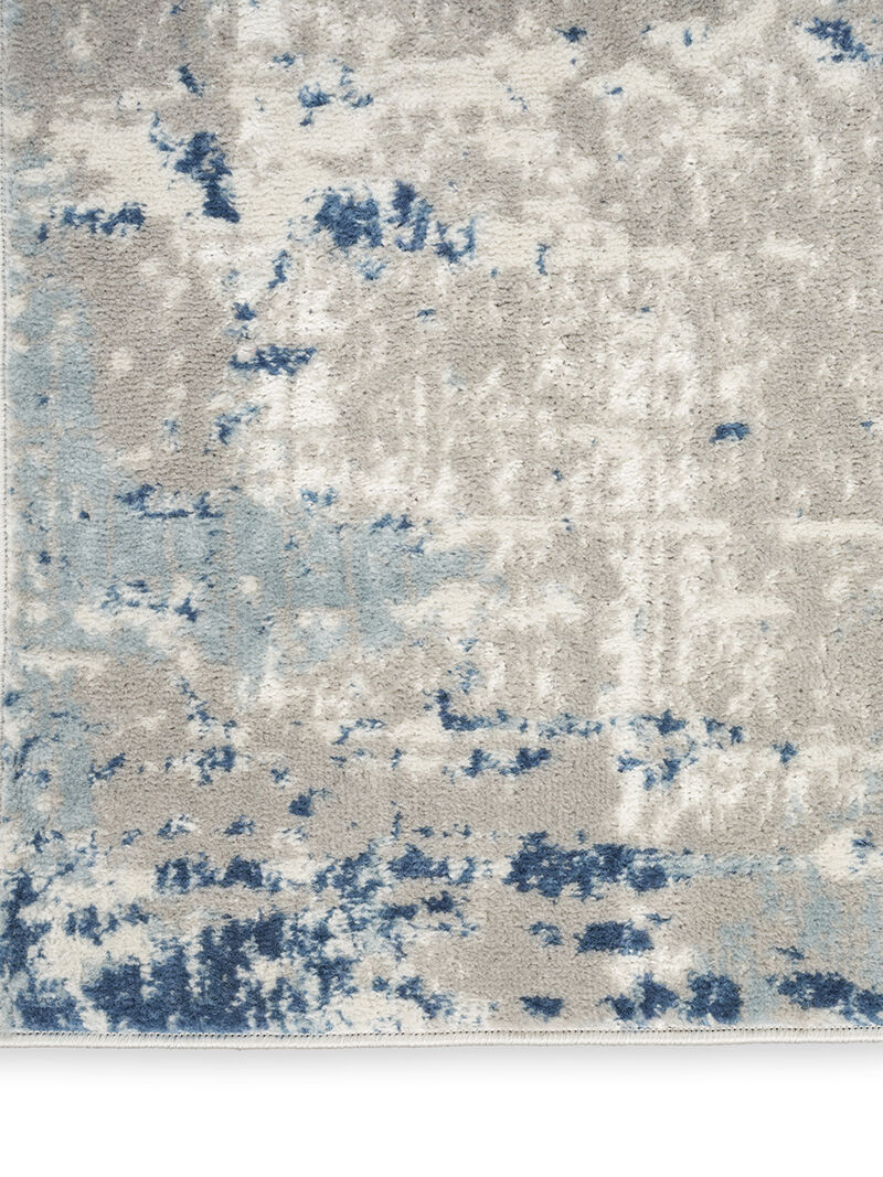Quarry QUA01 Ivory/Gray/Blue 5'3" x Round Rug image number 3
