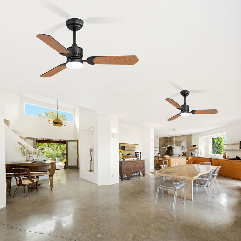 Breezary 2 Pack 42" Ceiling Fans with Lights, LED Indoor Fan, Wood Blades, Remote Control,6 Speeds image number 9