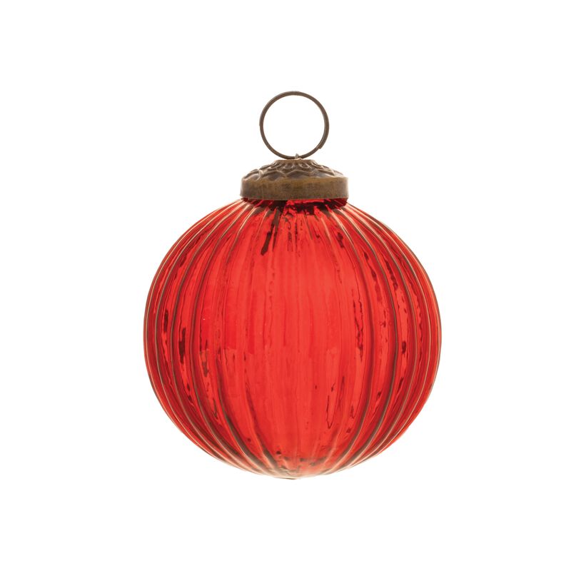 Ribbed Glass Ball Holiday Ornaments (Set of 12) &ndash; Handcrafted Look for Traditional or Modern Christmas Themes