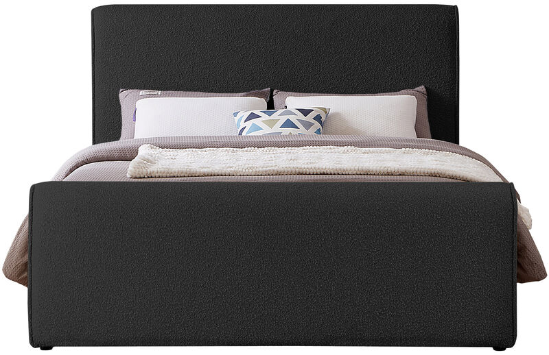 Meridian Furniture Stylus Black Boucle Fabric King Bed