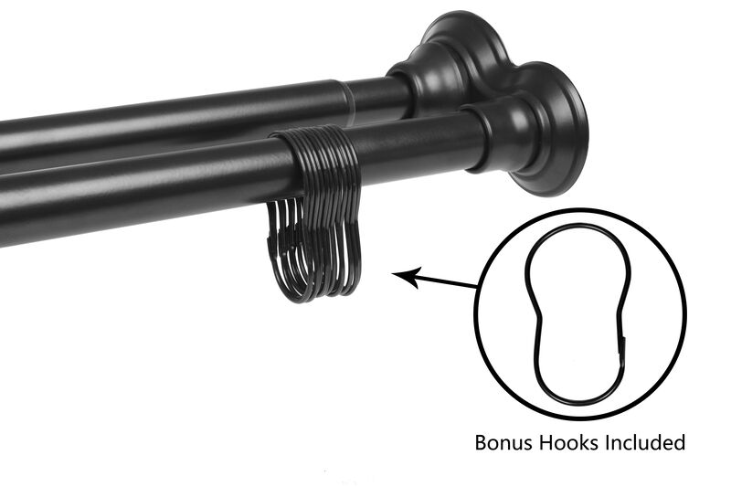 Adjustable 72" Aluminum Double Shower Curtain Rods image number 9