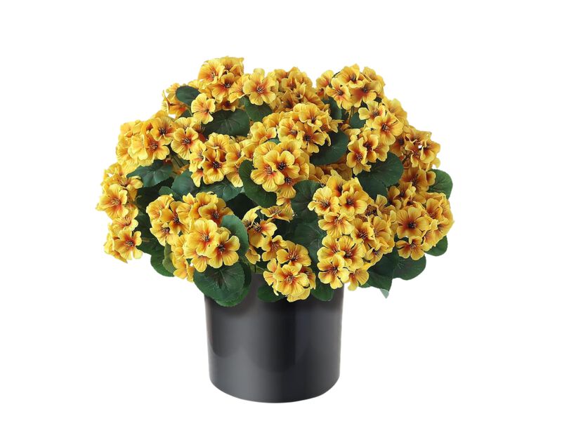 2 Pack Yellow Artificial Geranium Flowers UV Resistant Outdoor Garden Porch image number 0