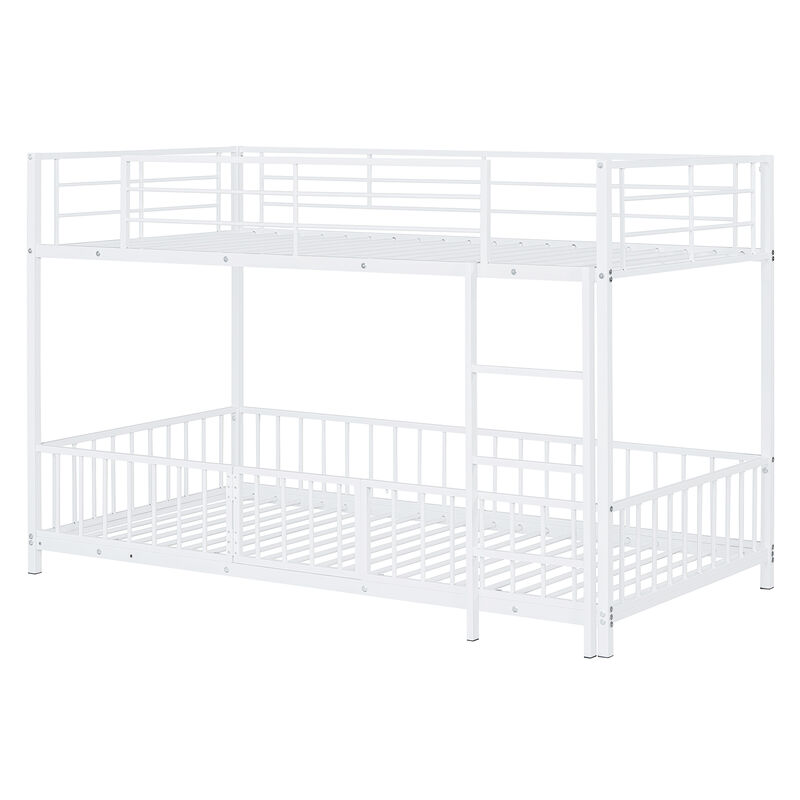 Merax Metal Bunk Bed with Slide and Guardrails