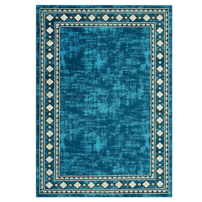 8X10 FT Washable Area Rugs Rugs for Living Room Bordered Rug Geometric Solid Rug Clearance Non Slip image number 0