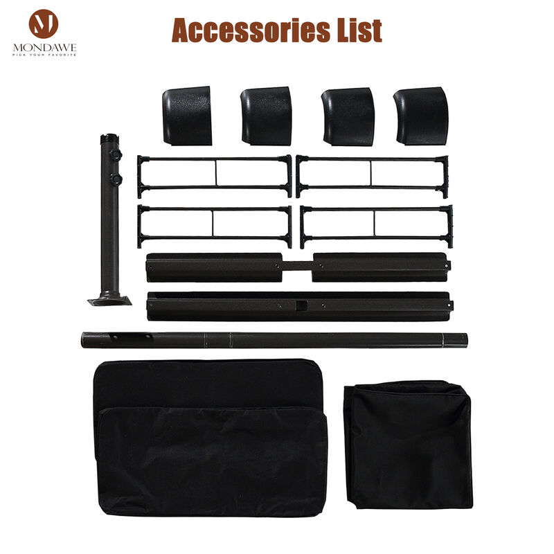 MONDAWE 15ft Rectangular Double-Sided Outdoor Patio Market Umbrella Coffee