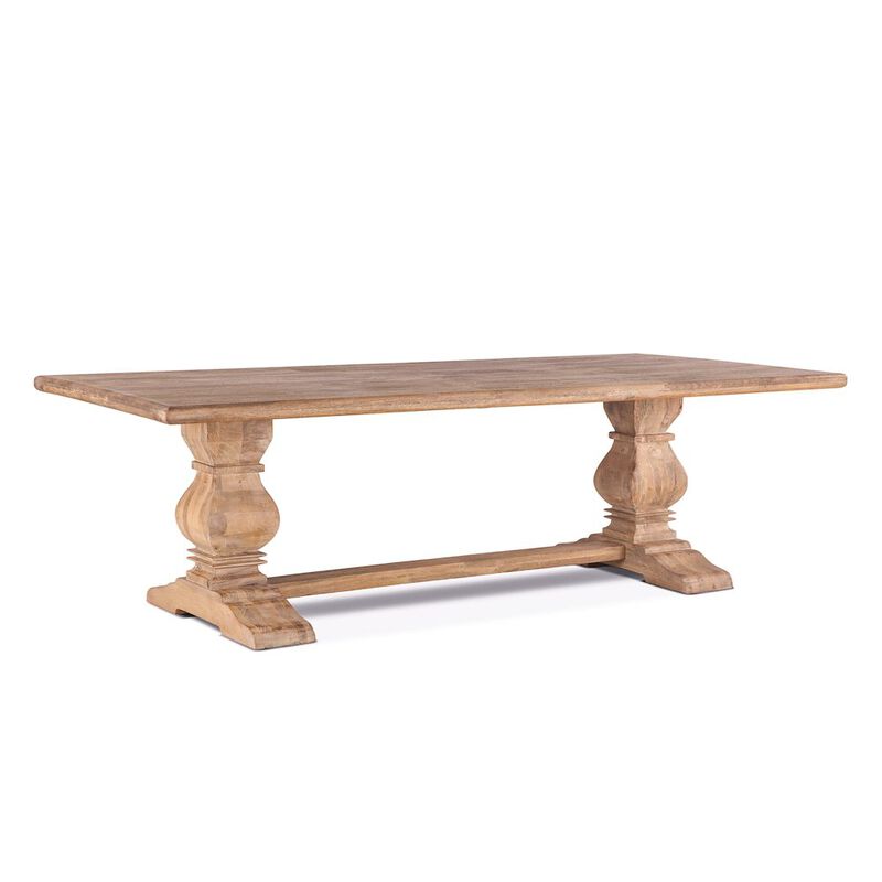World Interiors Pengrove 108-Inch Rectangle Mango Wood Dining Table in Antique Oak Finish image number 2