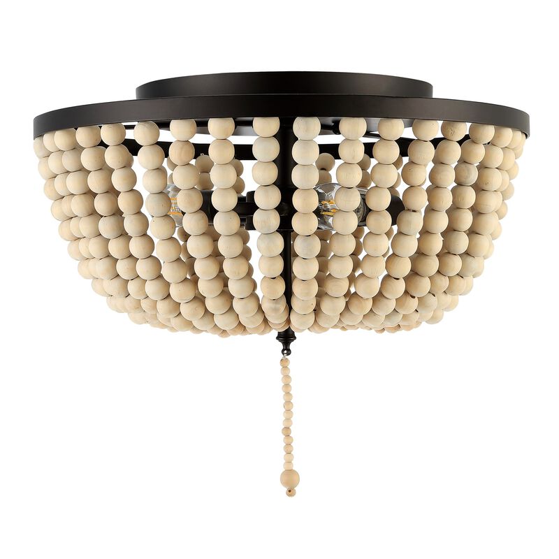 Allison Wood Beaded/Metal LED Flush Mount
