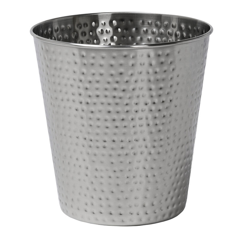 Axel Modern Minimalist Hammered Steel 2-Gallon Wastebasket