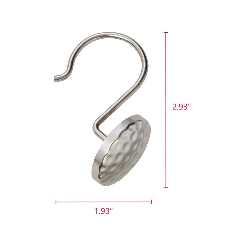 Metal Shower Curtain Hooks, Set of 12 image number 7