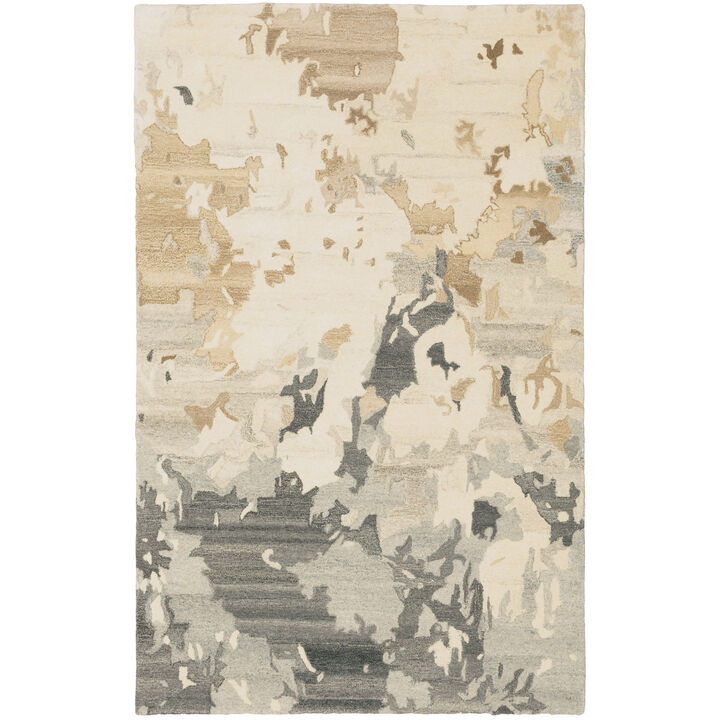 HomeRoots Wool Abstract Hand Tufted Area Rug
