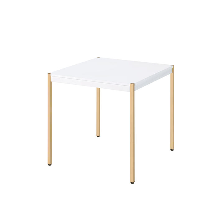 Square Accent Table with Wooden Surface, Functional Side Table for Any Room