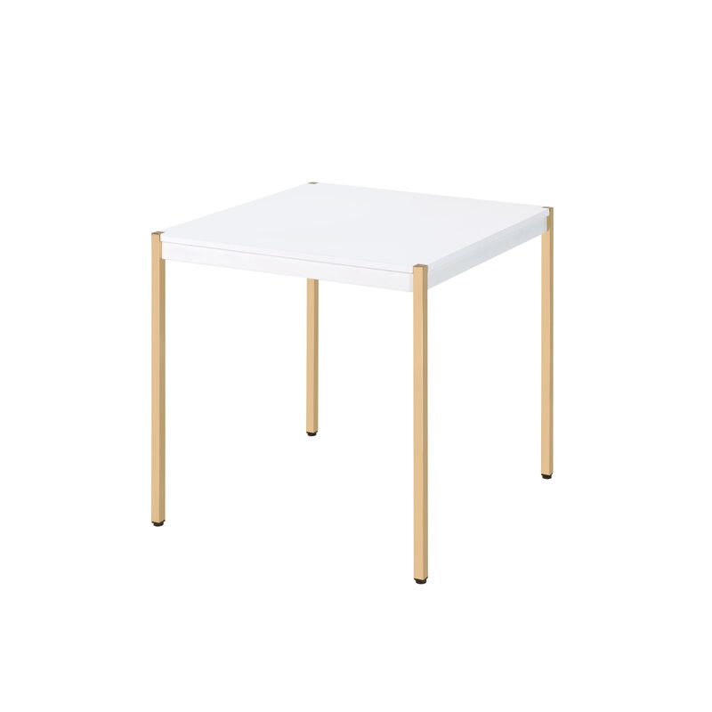 Square Accent Table with Wooden Surface, Functional Side Table for Any Room