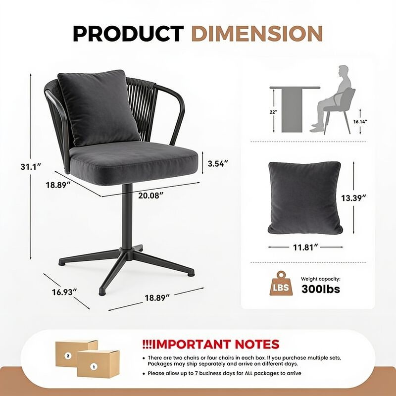 Modern Teddy Upholstered Dining Chair Set of 4 image number 2