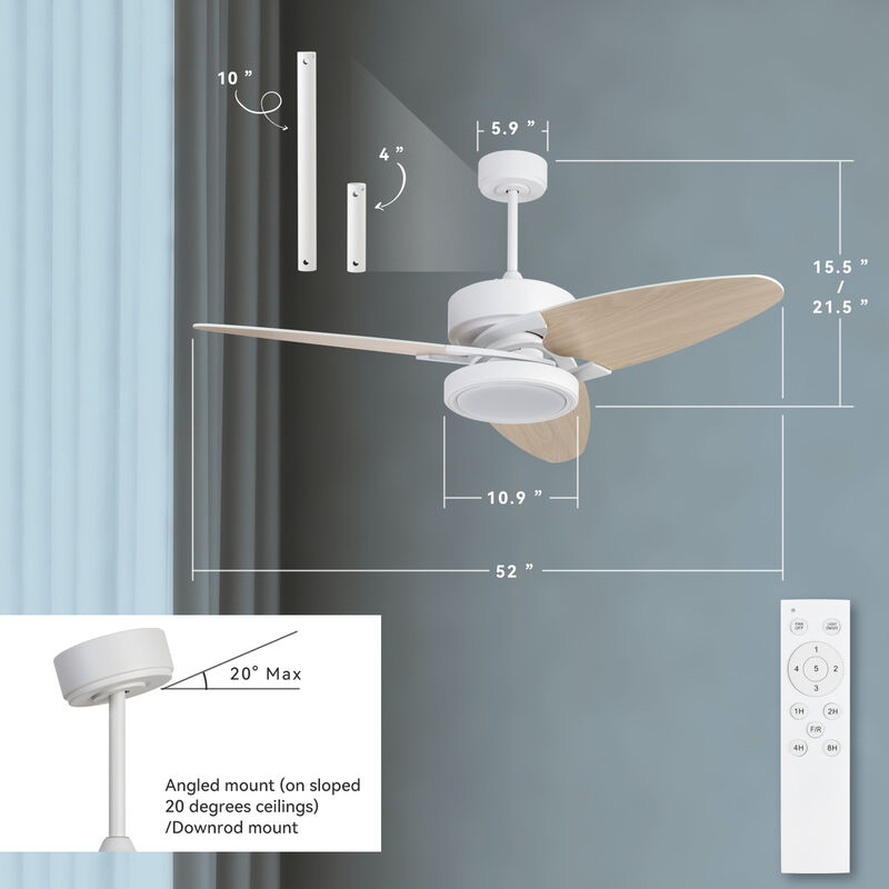 LED Indoor Smart Ceiling Fan with Remote Control Energy-Efficient, Stylish Cooling Solution for Home