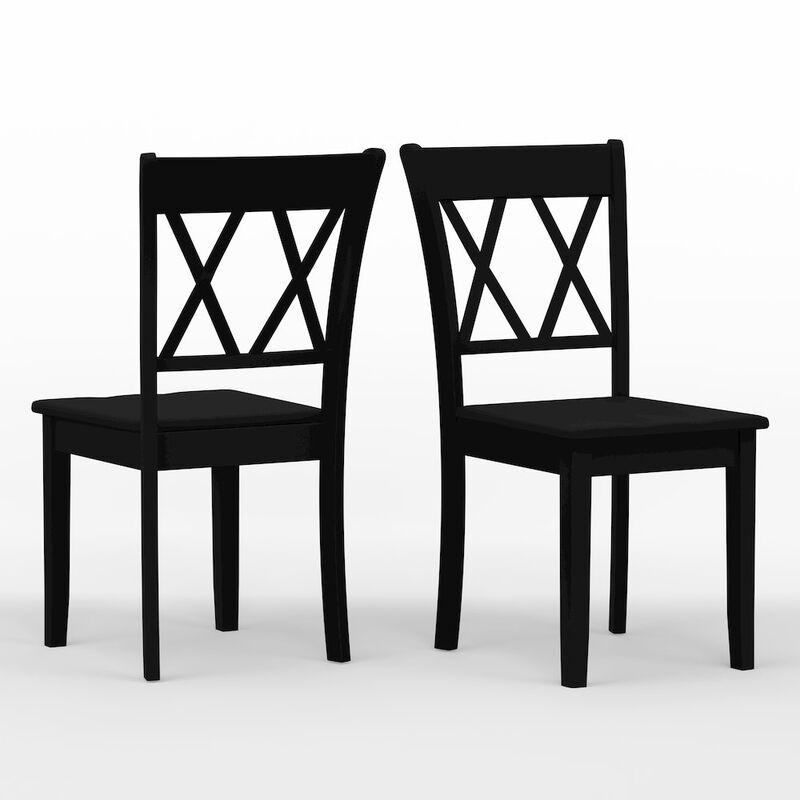 Rize Home Double X-Bck Dining Chairs (2) Black image number 0