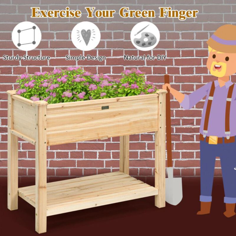 Hivvago Raised Garden Elevated Wood Planter Box Stand